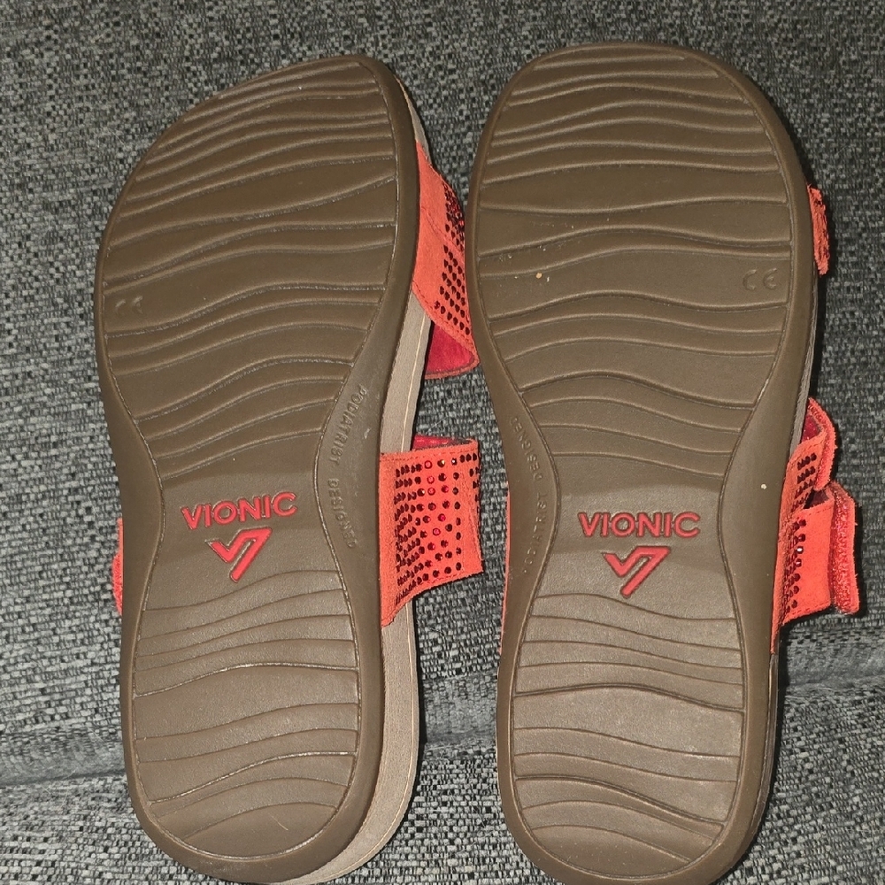 Vionic Red Canvas Slip-On Shoe - Picture 5 of 8